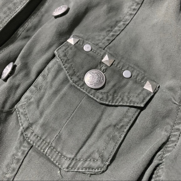 Olive Green Utility/Military Style Jacket/Coat - Picture 7 of 16